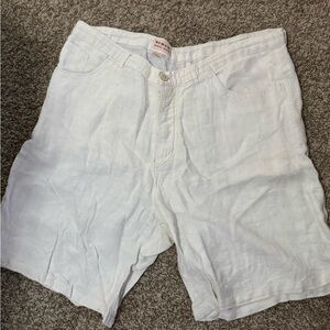 Men's White Linen Shorts